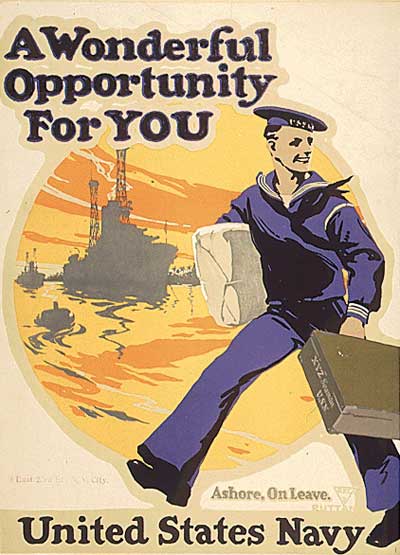 World War I propaganda poster - U.S. Navy, A Wonderful Opportunity for You
