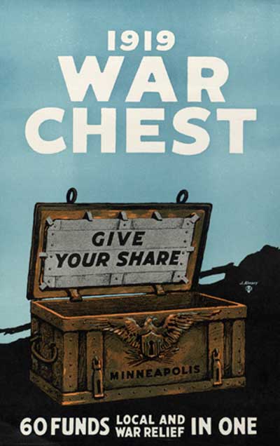 WWI Propaganda Poster - 1919 War Chest - Give Your Share
