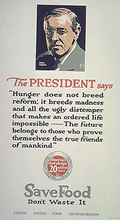 WWI propaganda poster - Save Food, Don't Waste It