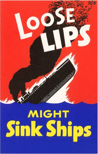 WWII propaganda poster - Loose Lips Might Sink Ships