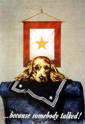 WWII propaganda poster - Because Somebody Talked